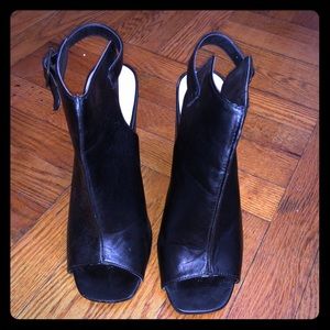 Black Chunky Heeled Sandal